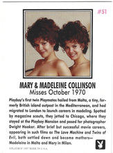 Load image into Gallery viewer, Playboy October Edition Mary &amp; Madeleine Collinson Card #51
