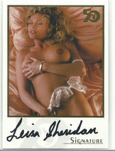 Load image into Gallery viewer, Playboy 50th Anniversary Leisa Sheridan Gold Foil Autograph Card
