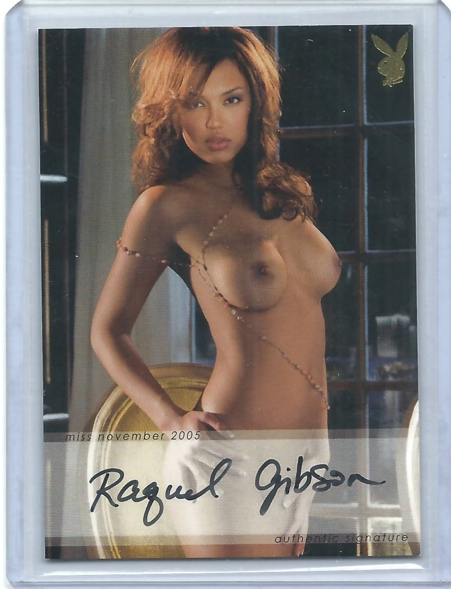 Playboy Way Too Hot To Handle Raquel Gibson Gold Foil Autograph Card