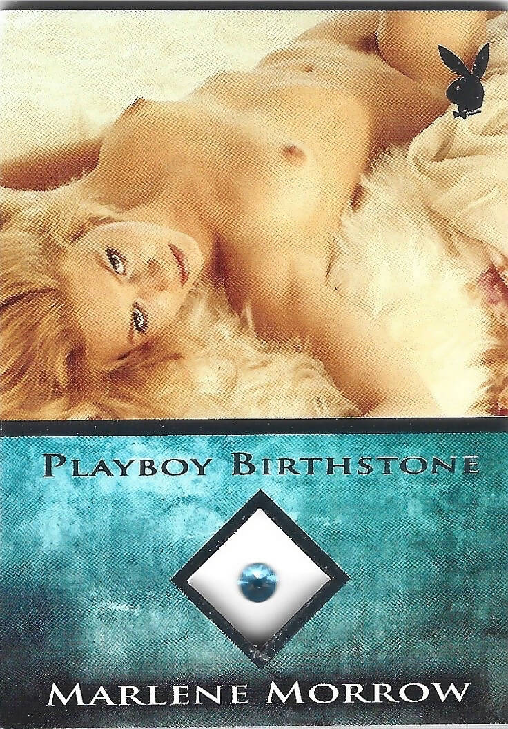 Playboy's Bare Assets Marlene Morrow Platinum Foil Birthstone Card