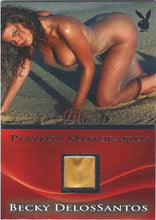 Load image into Gallery viewer, Playboy&#39;s Hard Bodies Becky Delos Santos Platinum Foil Memorabilia Card
