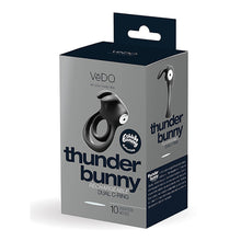Load image into Gallery viewer, VeDO THUNDER BUNNY Rechargeable Dual Ring - Black Pearl
