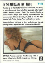 Load image into Gallery viewer, Playboy February Edition Cover Pamela Anderson Card #112
