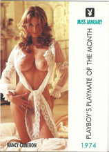 Load image into Gallery viewer, Playboy January Edition Nancy Cameron Card #63
