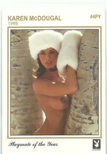 Load image into Gallery viewer, Playboy Centerfold Update 2 (1997 - 1999) Playmate of the Year Karen McDougal Gold Insert Card # 4PY
