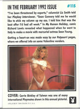 Load image into Gallery viewer, Playboy February Edition Cover Carrie Binkley Card #115
