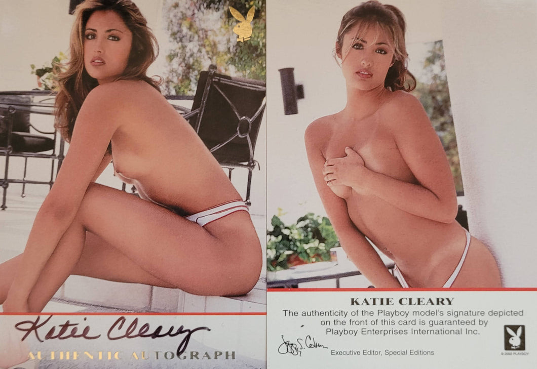 PLAYBOY'S COLLEGE GIRLS 2002 GOLD AUTHENTIC AUTOGRAPH KATIE CLEARLY