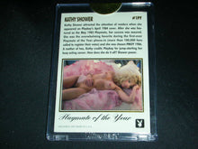 Load image into Gallery viewer, Playboy September Edition Kathy Shower PMOY Promo Auto Card
