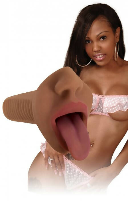 Mistress Mercedes Vibrating Mouth Stroker- Brown