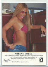 Load image into Gallery viewer, Playboy College Girls Arlene Lopez Red Foil Autograph Card

