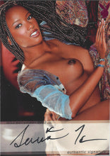 Load image into Gallery viewer, Playboy&#39;s Bare Assets Serria Tawan Pink Foil Autograph Card #ST
