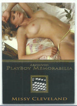 Load image into Gallery viewer, Playboy Sultry &amp; Seductive Missy Cleveland Archived Gold Foil Memorabilia Card
