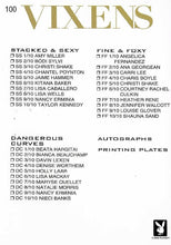 Load image into Gallery viewer, Playboy Vixens Red Foil #100 Checklist Serial Numbered #97/200
