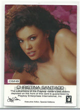 Load image into Gallery viewer, Playboy Playmates In Bed Christina Santiago Hot Sheets Memorabilia Card
