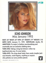 Load image into Gallery viewer, Playboy January Edition Echo Johnson Card #120
