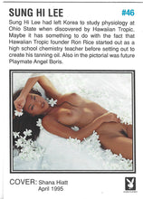 Load image into Gallery viewer, Playboy Centerfold Update 1 (1994 - 1996) Cover Shana Hiatt &amp; Sung Hi Lee Back Card #46
