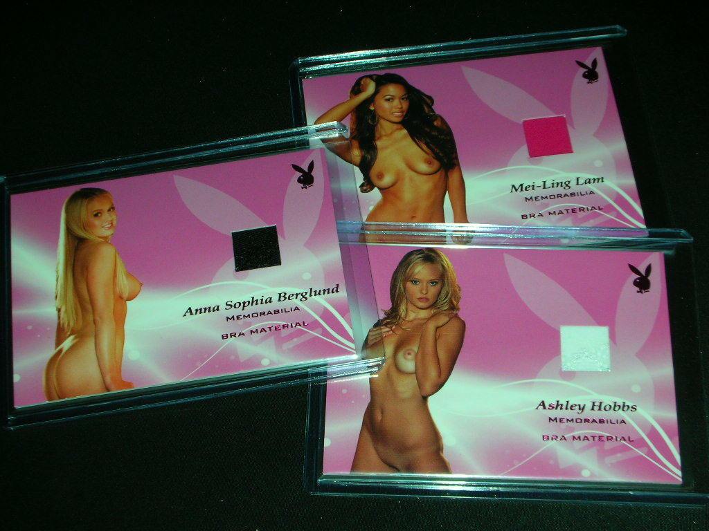 Playboy Update 6 Pink Foil Bra Material Spotlight Memorabilia Set (3 cards)