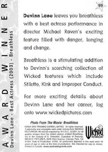 Load image into Gallery viewer, 2004 Wicked Trading Cards Award Winner #99 Devinn Lane
