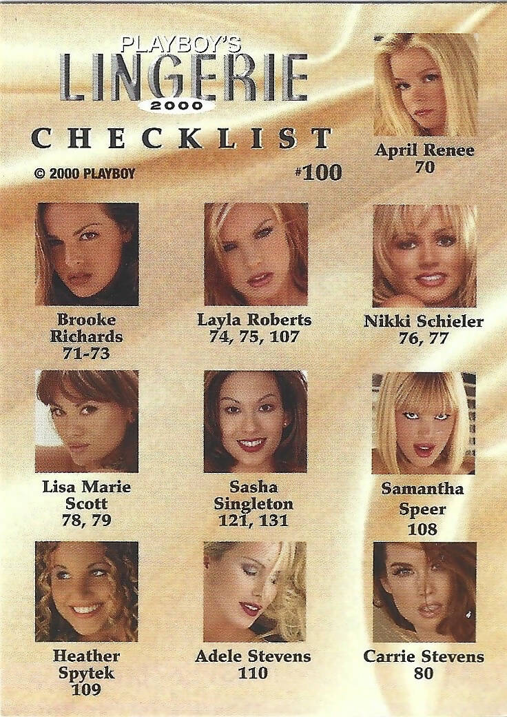 Playboy Lingerie 2000 Checklist Card #100