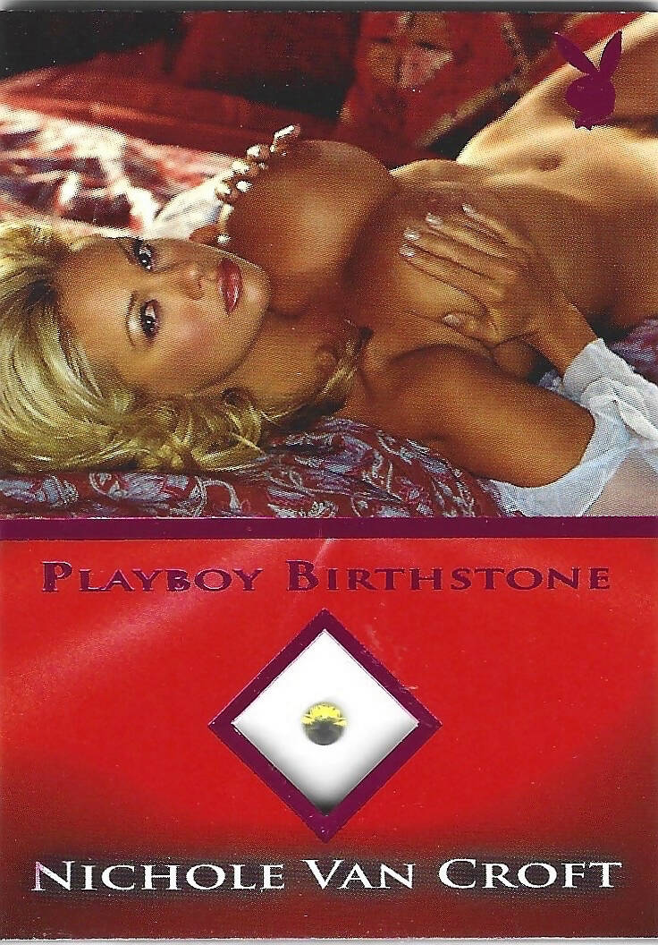 Playboy's Hard Bodies Nichole Van Croft Pink Foil Birthstone Card