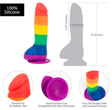 Load image into Gallery viewer, Addiction 100% Silicone Justin 8 Rainbow &quot;
