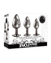 Load image into Gallery viewer, Evolved Gem Black Anal Plug Set
