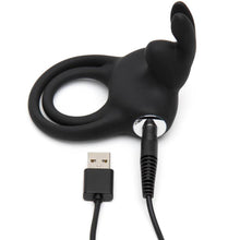 Load image into Gallery viewer, Happy Rabbit Stimulating Usb Rechargeable Cock Ring Black
