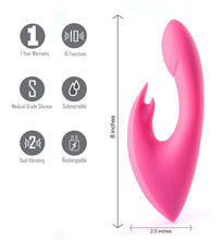 Load image into Gallery viewer, Leah Rechargeable Silicone Rabbit Massager Neon Pink
