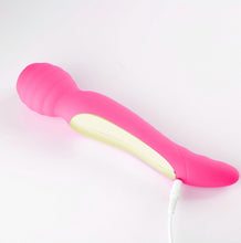 Load image into Gallery viewer, Zoe Rechargeable Dual Vibrating Wand Hot Pink
