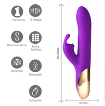 Load image into Gallery viewer, Karlin Supercharged Silicone Rabbit Rechargeable Purple
