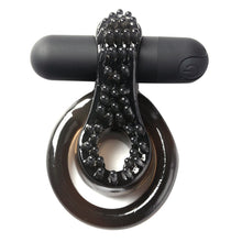 Load image into Gallery viewer, Jagger Rechargeable Vibrating Cock Ring Black Sleeve
