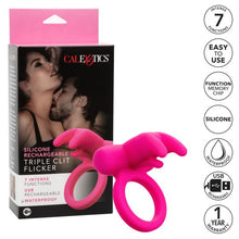 Load image into Gallery viewer, Silicone Rechargeable Triple Clit Flicker
