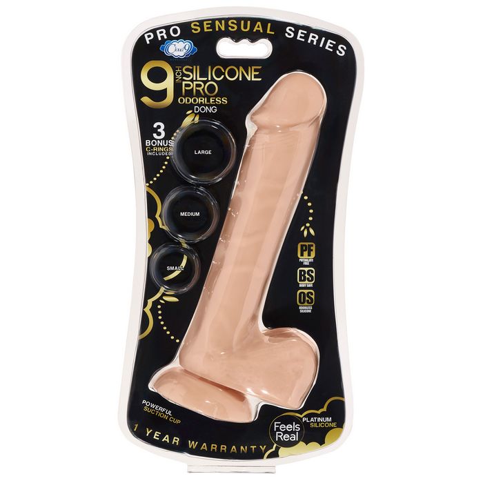 Pro Sensual Premium Silicone Dong W/ 3 C Rings 9 