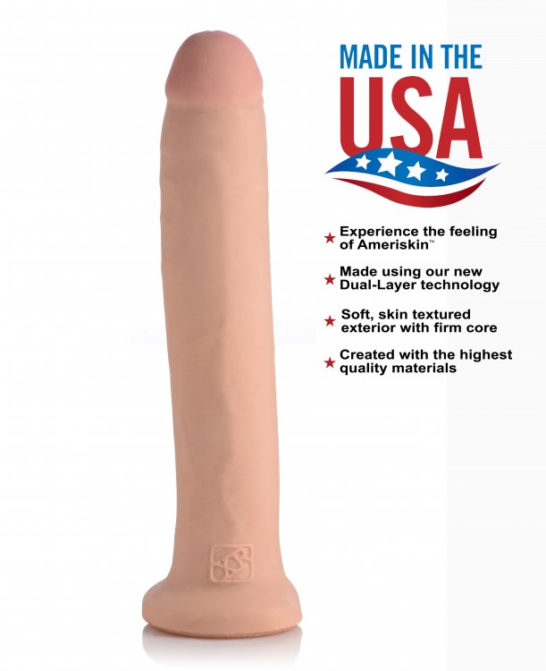 Usa Cocks Ameriskin Dildo W/o Balls- Light