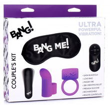 Load image into Gallery viewer, Bang! Couples Love Ring Finger Vibe Bullet &amp; Blindfold Kit Purple
