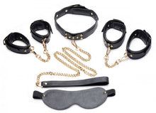 Load image into Gallery viewer, Master Series Black &amp; Gold Bondage Set
