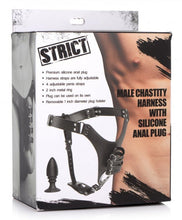 Load image into Gallery viewer, Strict Male Chastity Harness W- Silicone Anal Plug
