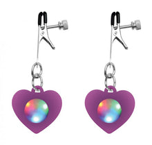 Load image into Gallery viewer, Charmed Light Up Heart Nipple Clamps
