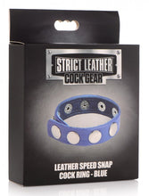 Load image into Gallery viewer, Strict Leather Cock Speed Snap Cock Ring Blue
