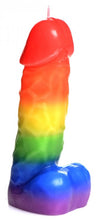 Load image into Gallery viewer, Master Series Pride Pecker Rainbow Drip Candle
