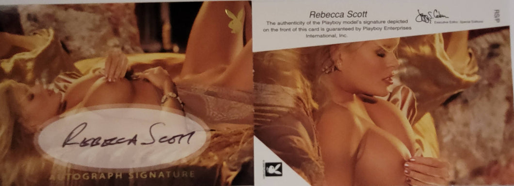 PLAYBOY'S PLAYMATES GOLD AUTOGRAPH SIGNATURE REBECCA SCOTT