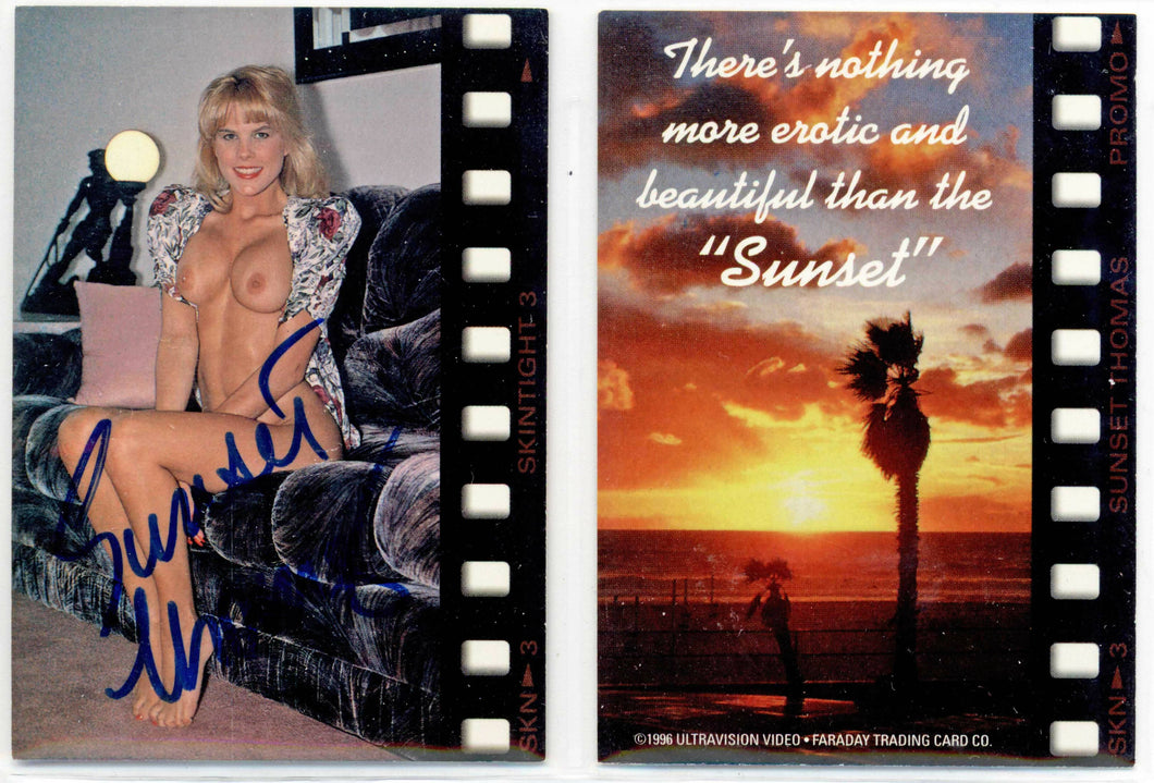 Sunset Thomas - signed Promo card [from Skintight series 3]