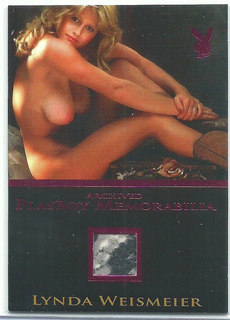 Playboy Sultry & Seductive Lynda Weismeier Archived Pink Foil Memorabilia Card