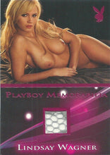 Load image into Gallery viewer, Playboy Sexy Vixens Lindsay Wagner Pink Foil Memorabilia Card
