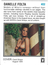 Load image into Gallery viewer, Playboy Centerfold Update 1 (1994 - 1996) Cover Carol Shaya &amp;Danelle Folta Back Card #22

