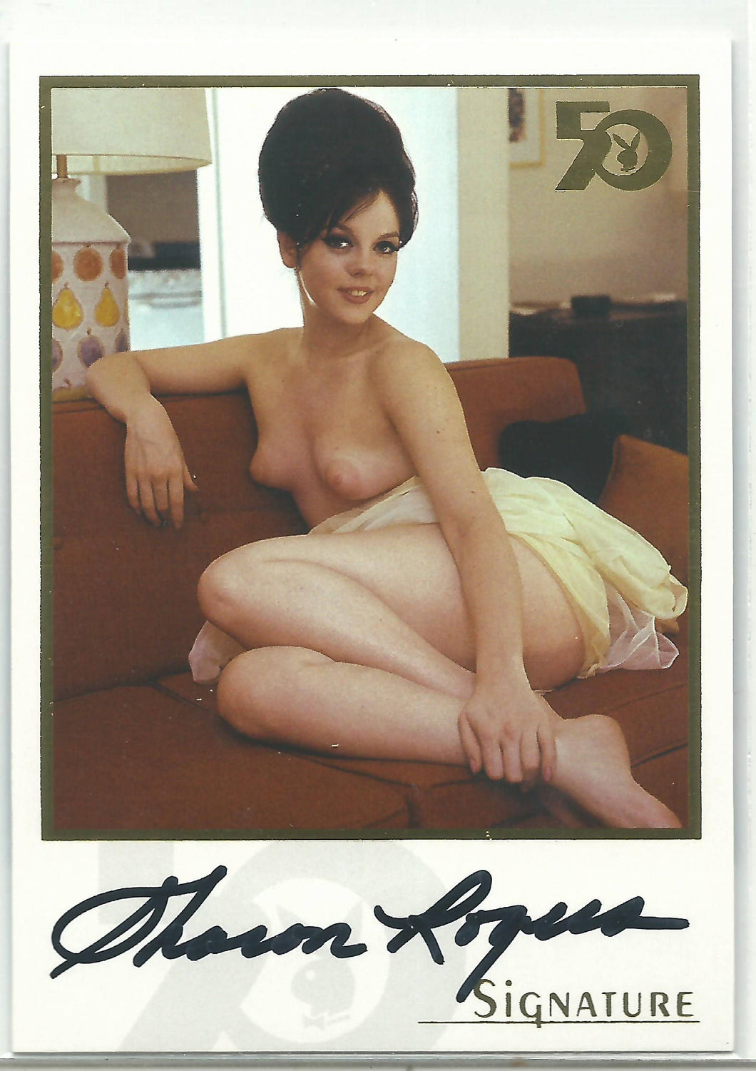Playboy 50th Anniversary Sharon Rogers Gold Foil Autograph Card