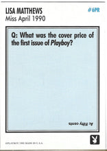 Load image into Gallery viewer, Playboy Centerfolds March Edition April Preview Lisa Matthews Card #6PR
