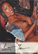 Load image into Gallery viewer, Playboy&#39;s Bare Assets Serria Tawan Platinum Foil Autograph Card #ST
