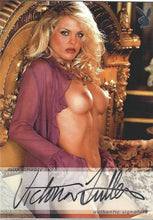 Load image into Gallery viewer, Playboy&#39;s Hard Bodies Victoria Fuller Platinum Foil Autograph Card
