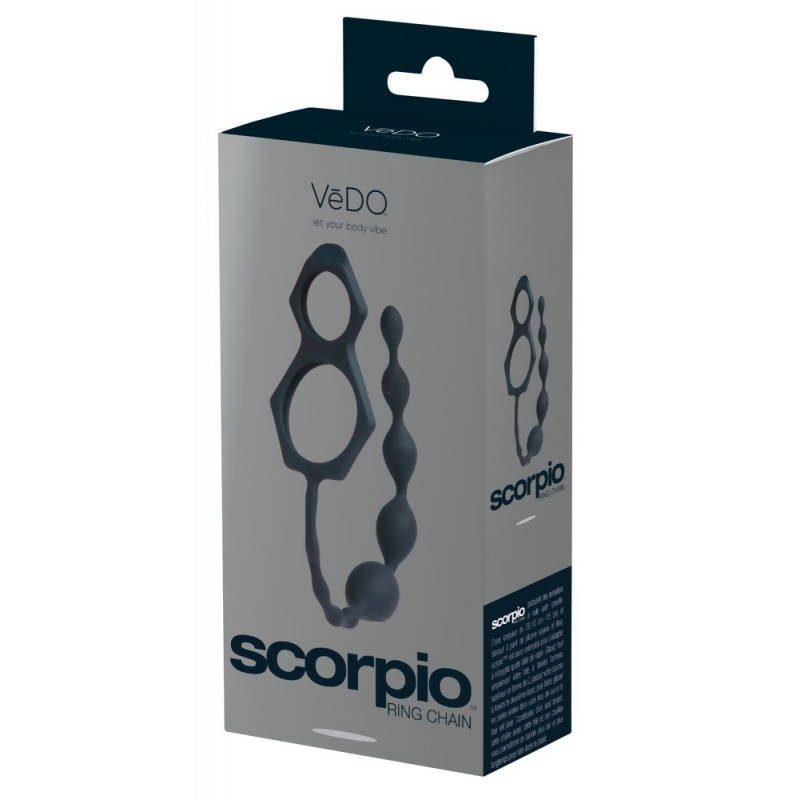 VeDO SCORPIO C-Ring and Anal Chain - Just Black